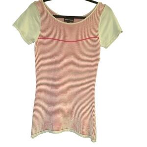 Emporio Armani Women’s Pink and White Shirt  size small EU 42